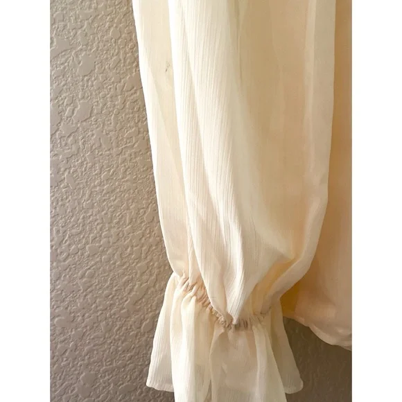 Rumored Cream Mini Macbeth Dress with Ruffle Details - Picture 4 of 4